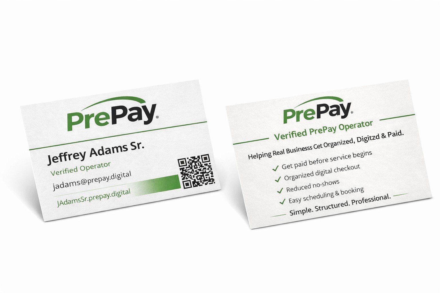 PREPAY operator business cards